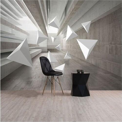 Custom 3D canvas wallpaper simple personality industrial style geometric pattern business family background wallpaper