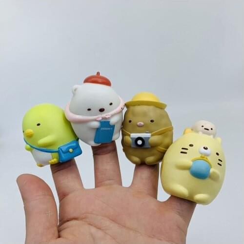 4Pcs/set Japan Corner Creature Sumikko Gurashi Dolls Finger Toys Ornaments Kawaii Action Figures Model Kids Finger Puppet Gifts