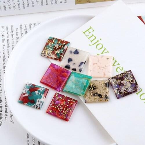 6pcs with Hole Fashion Statement pattern Gold Earrings 2020 New Geometric Acetate Square Double Earrings for Girls Diy material