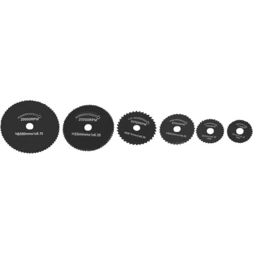 7pcs HSS Black Saw Blades Cutting Cut Off Disc Wheels Set Rotary Tools