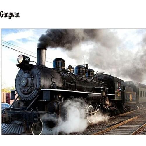 5D Diy diamond painting cross stitch old train picture Home Decoration diamond embroidery scenery diamond mosaic landscape paint
