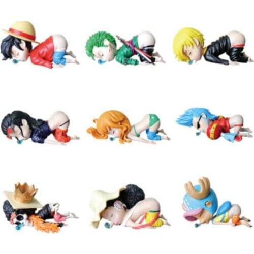 Anime One Piece figure Sleepy Roronoa Zoro Luffy Ace Sabo Sanji BROOK Nami Franky Chopper PVC Action Figure toys Model Doll