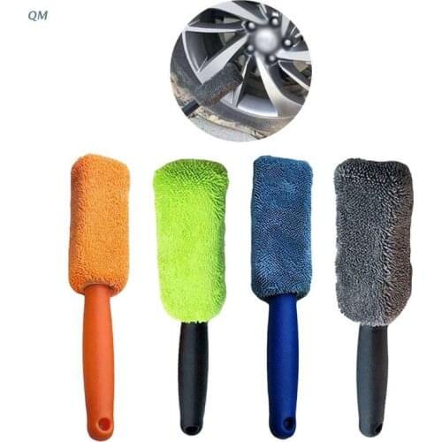 Car Portable Microfiber Wheel Tire Rim Brush with Plastic Handle Mud Remover Detailing Cleaner Washing Tool Auto 13MF