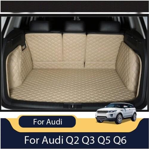 Car Travel Brand Custom Special Trunk Mats For Audi Q2 Q3 Q5 Q6 Durable Waterproof Leather Luggage Carpets For Audi SUV