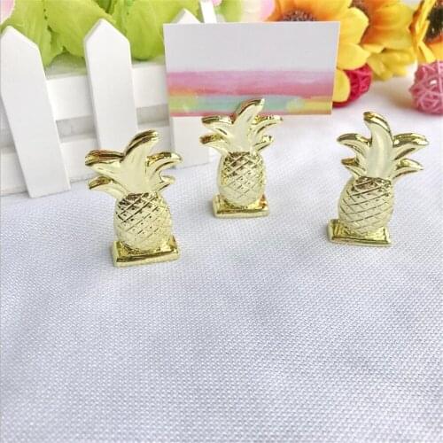 Free Shipping Wedding Gift Gold Pineapple Place Card Holders Bridal Shower Favor Summer Wedding Favors 30Pcs/Lot
