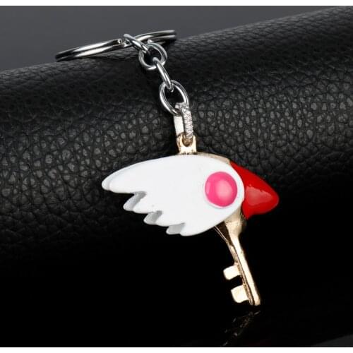 Anime Cardcaptor Clow Bird Head Scepter Keyrings Cosplay Props KINOMOTO SAKURA Keychain Girls Halloween Gifts