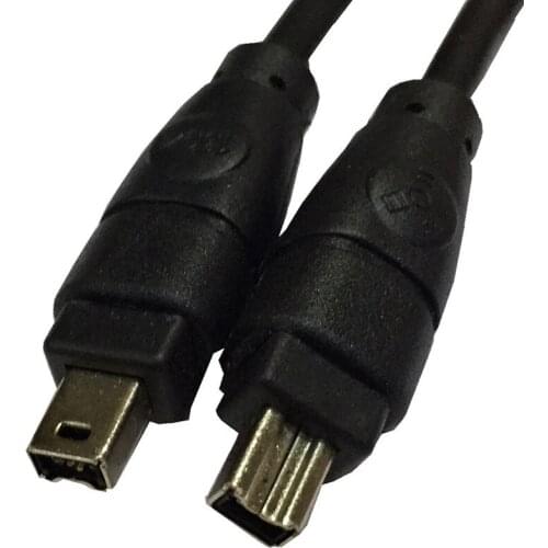Black IEEE 1394 Firewire 400 to Firewire 400 Cable, 4 Pin/4Pin Male / Male 6 FT