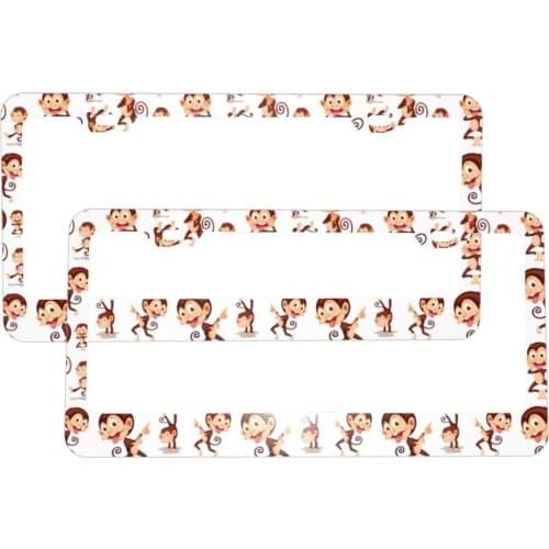 License Plate Holder Aluminum Retro Animal Monkey License Plate Frame,Personalized License Tag Car Frames Decoration