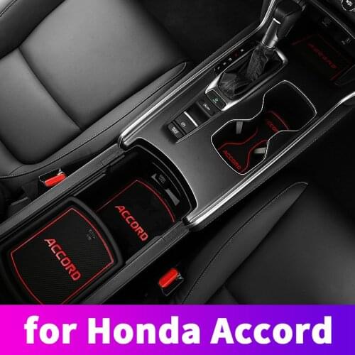 For Honda Accord 10th 2018 2019 Car rubber cup mat door slot pad in the control of anti-slip mat decoration modification