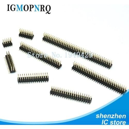 SMT 1.27mm 1.27 Double Row Male Breakaway PCB Board Pin Header Connector Pinheader 2*3/4/5/6/7/8/10/12/15/20/40p 3-50P