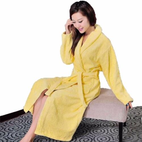 100% Cotton Bathrobe Women Towel Fleece Bridesmaid Sleepwear Nightgown Blanket Towel Thickening Lovers Long Soft Autumn Winter