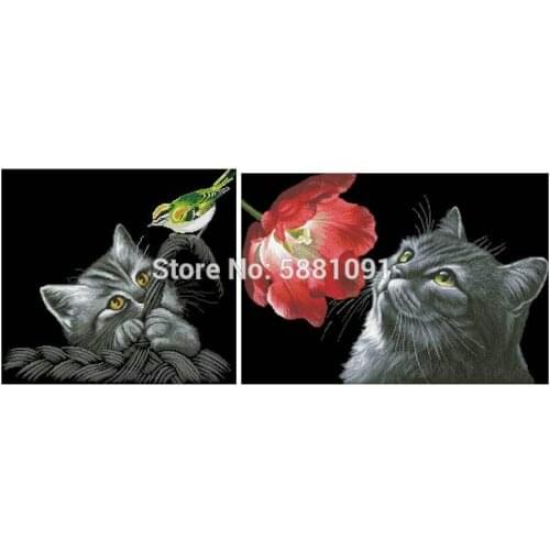 Cat patterns Counted Cross Stitch 11CT 14CT DIY wholesale Chinese Cross Stitch Kits Embroidery Needlework Sets home decor