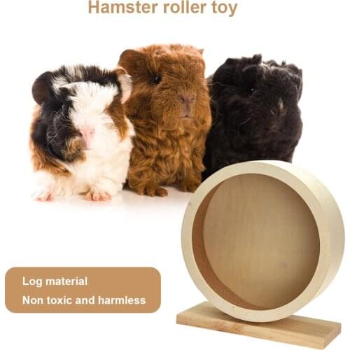 Jogging Exercise Cage Hamster Roller Wheel Rotatory Natural Wood Pet Toys Pet Supplies Silent Running for Hamsters Mice