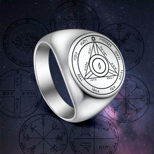 COOLTIME Vintage Solomon Amulet Ring Stainless Steel Viking Rings Jewelry for Men Women Girls Boys Factory High Quality