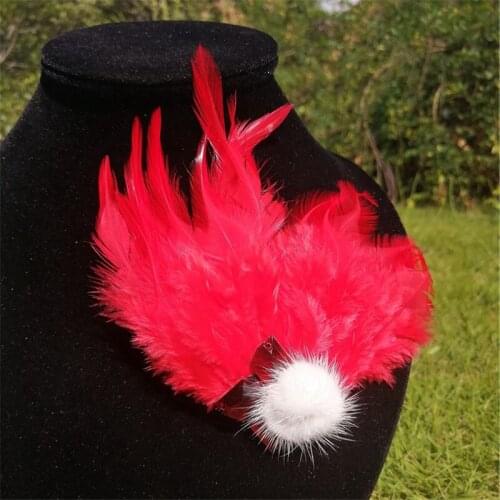 Beautiful Cheap Feather Crystal Flower Corsage Brooch Pin for Womens Jewelry Wedding Accessories Halloween Gift Jewellery