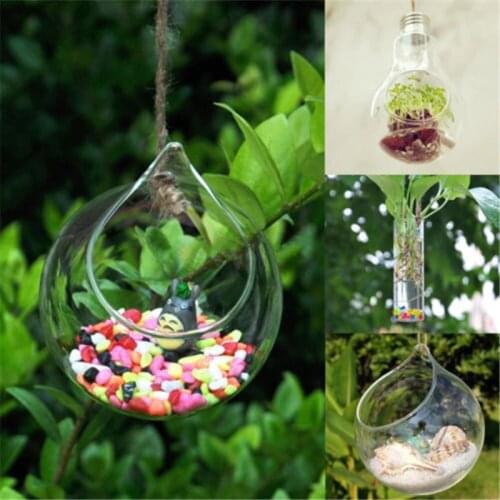 Creative Flower Pots Hanging Vase Glass Planter Plant Terrarium Container Home Wedding Decoration 8 / 10 / 15 cm