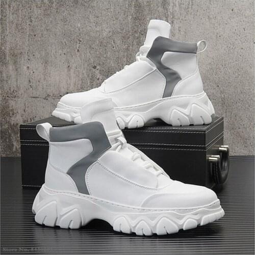 Men Casual Shoes Leather High Tops Height Increasing martin Shoes Luxury Men Sneakers Trainers Chaussure Homme