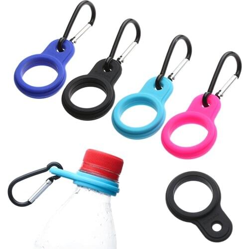 1Pc 2020 Hot Sports Kettle Buckle Outdoor Carabiner Water Bottle Holder Camping Hiking Tool Aluminum Rubber Buckle Hook Dropship