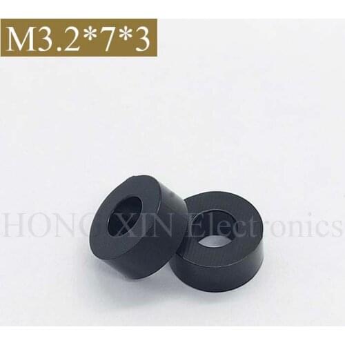 【M3.2*7*3】Black ABS Rround spacer standoff Nylon Non-Threaded Spacer Round Hollow Standoff Washer