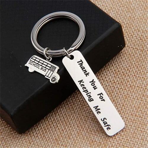Bus Driver Key Chains Letter Thank You For Keeping Me Safe Bus Driver Keychain Schoolbus Bus Drivers Gifts