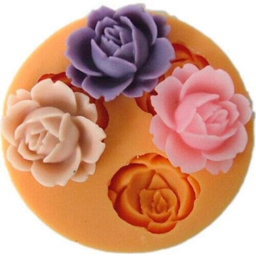 New Rose Flower Silicone Mold for Fondant Cake Decorating Tools Chocolate Cookie Soap Polymer Clay Resin Cake Decorations