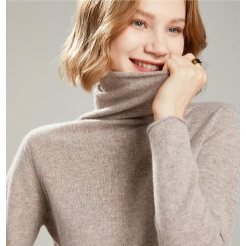 2021 Fall/winter Women Sweater turtleneck cashmere sweater womens wool knit pullover long-sleeve slim bottoming shirt plus size
