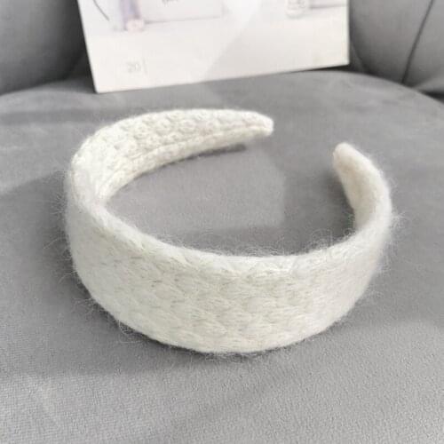 Autumn And Winter Models Of Pure Color Knitted Wide-brimmed Simple Ladies Headbands Fashion Girls Hair Accessories