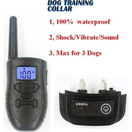 Dog Training Collar Electric Trainer Collar With Shock Vibration Beeper And Light 4 In 1 Function Remote