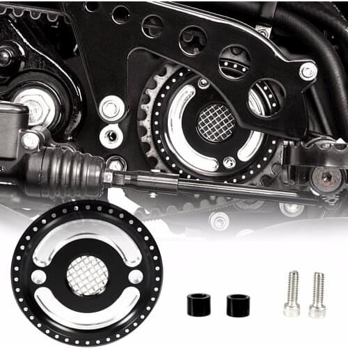 Motorcycle Front Black Chrome Drive Pulley Engine Cover For Harley Sportster XL 883 1200 48 72 SuperLow Nightster 2004-2018