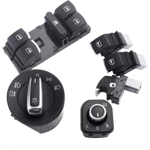 Car Headlight Switch + Window Lift Switch For Volkswagen Golf 5 6 Mk5 6 Jet ta 5 6 Passat B6 Touran Seat 5Nd941431A 5Nd959565B