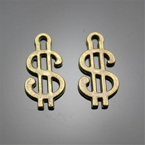 20pcs Charm Dollars Vintage Money Dollars Symbol Charms For Jewelry Making Antique Bronze Color Dollars Sign Charms 17mm