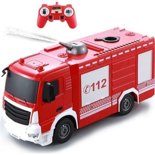 2020 1:26 scale 2.4G Radio Control Construction Car RC Water Jet Fire Truck Vehicles Toys Kids Gift Educational Children Cars