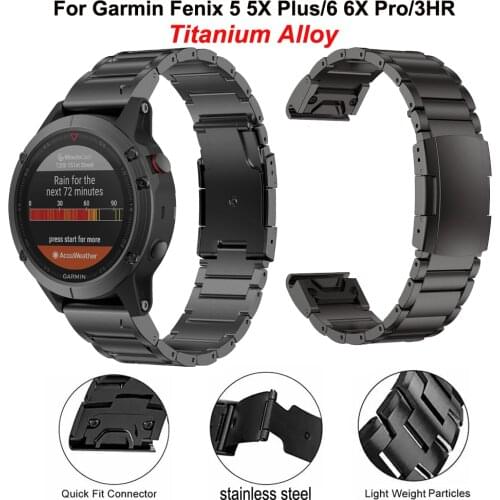 Smart Watch Straps Lighter Harder Titanium Alloy Quick Release Luxury Wirstband For Garmin Fenix 5X 5 Plus 6 6X Pro 3HR Bracelet