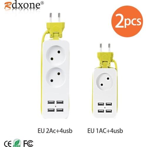 EU Plug USB Socket Power Strip Electric Socket Plug Outlets Socket Adapter USB Smart Mobile Phone Wall Charger Desktop Hub