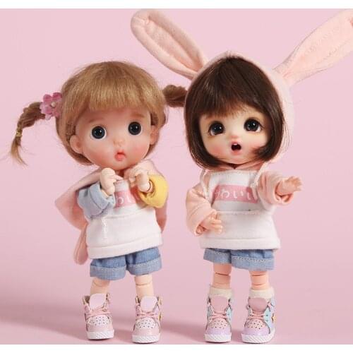 Lovely Ob11 Hooded Sweater 1/12 Doll Top Obitsu11 Clothes (Fit BJD12,Cu-Poche, P9, Middle Blyth)