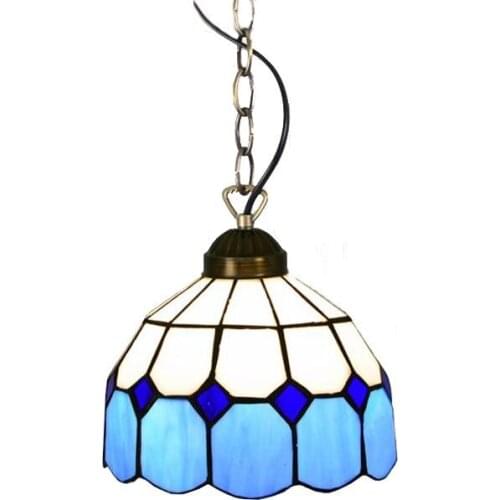 Mediterranean Blue Tiffany Dining Room Pendant Lamp Fashion Cafe Bar Pendant Lamps Balcony Hallway Hanging Light