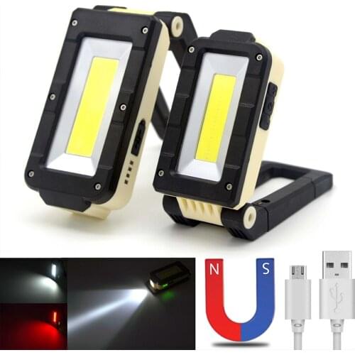 USB Rechargeable COB Work light Portable lantern 180 degree adjustment Bottom with magnetic Suitable for camping work
