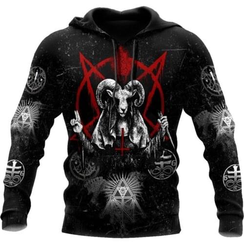 New dark Satan 3D AOP fashion Hoodie mens Hoodie Sweatshirt Unisex zipper Pullover casual jacket Sweatshirt