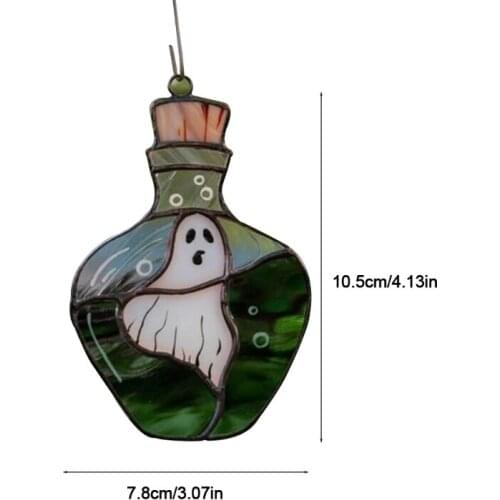 Theme Occasion Decoration Window Waterproof Acrylic Vivid Ghost Bottle Hanging Pendant for Halloween Party Thanksgiving
