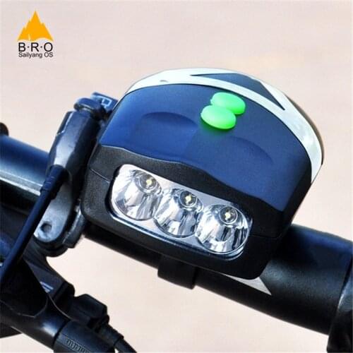 3 LED Bike Light Handlebar Ring Bell Electronic Bright Bicycle Front Lamp Horns Cycling Loud Alarm Sound Headlight for Bicycles