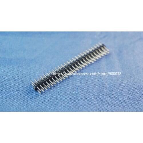 100pcs 2x25 P 50 Pin 2.0 mm Pin Header male Dual row Straight PCB 180 Through Hole Insulator height 2.00mm Rohs Lead Free