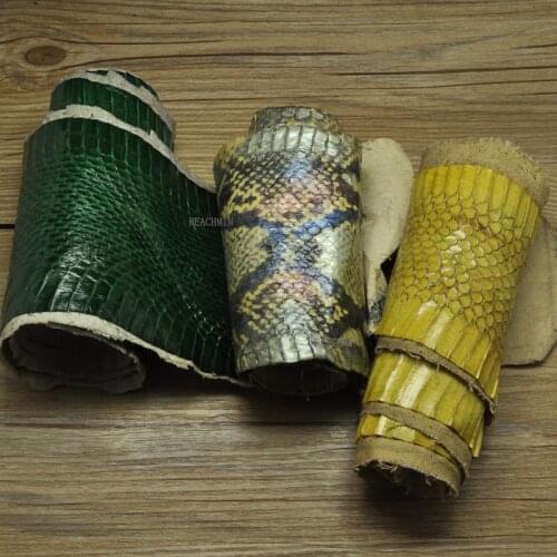 20 Colors Natural Snakeskin Leather Fabric with Handicraft DIY Genuine Leather Rare Skin leder tools 90x8cm-160X14cm
