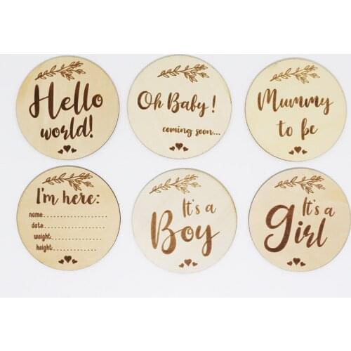 6 Sheet/Set Baby Newborn Growth Milestone Age Sharing Cards Nice Birthday Gift for Infant Age Card Photographic Ornament