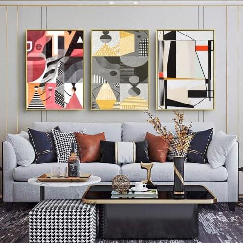 Abstract Geometry Line Wall Art Nordic Posters And Prints Canvas Paintings Modern Wall Pictures For Living Room Minimalist Decor