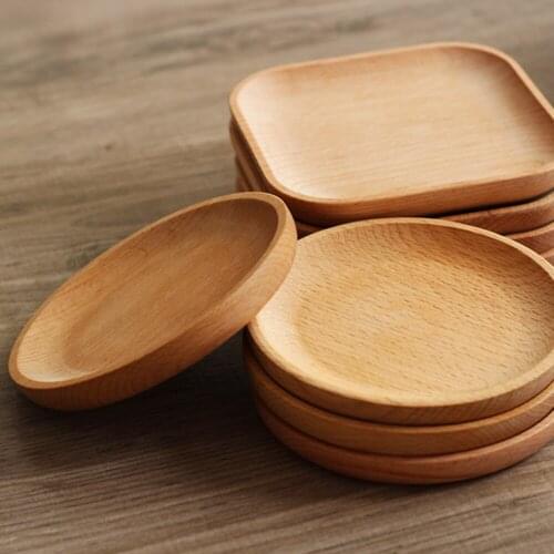 Wooden Serving Plate Square Round Tray Wooden Bowls Food Rectangular Plate Fruit Dessert Cake Candy Dish Snack Candy Platter