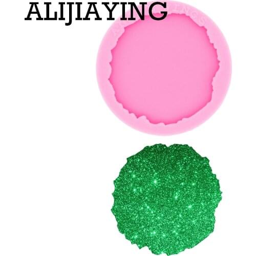DY0490 Glossy 1.8in Irregular Circle Craft Epoxy Resin DIY Badge Reel As Well Silicon Mold Jewelry No Hole
