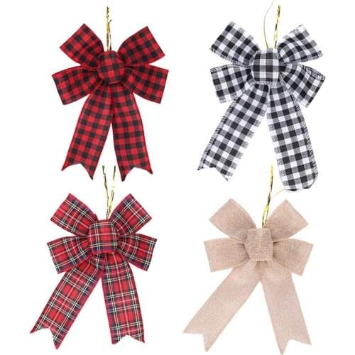2pcs European And American Style Wedding Christmas DIY Decoration Dovetail Bow Burlap Jute Cloth Accessories
