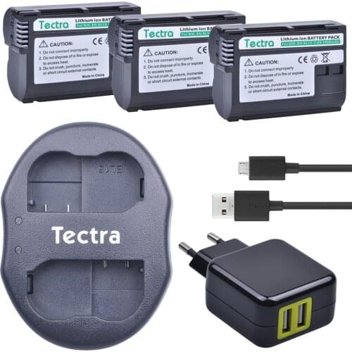 Tectra 3Pcs EN-EL15 ENEL15 Bateria + USB Dual Charger+AC Adapter for Nikon D600 D610 D600E D800 D800E D810 D7000 D7100 V1 MH-25