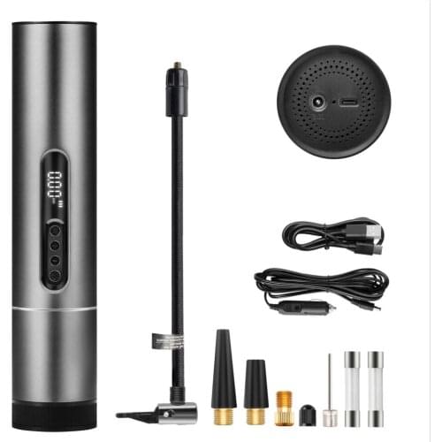 6600mAh 30L / Min Air Compressor 12V 120 PSI Tire Inflator Electric Auto Pump for Car Motorcycle Bike Aluminium Alloy LED Light