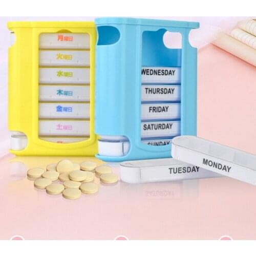 Pill Box Organizer Tablet Holder 7 day Week Medicine Tablet Drug Holder Storage Box Pillbox Case Organizer Container Kit